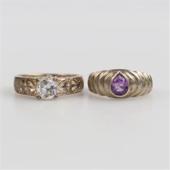 .900 Silver Rings, 2 Pieces