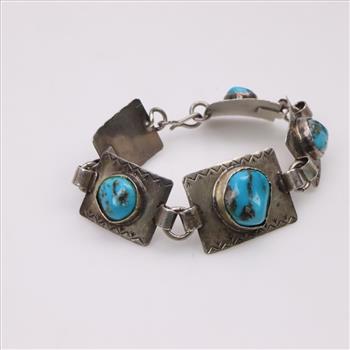 .900 Silver Turquoise Bracelet