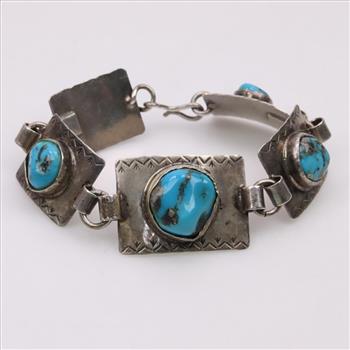 .900 Silver Turquoise Bracelet