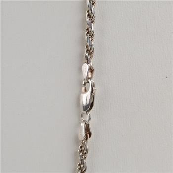 .900 Silver Twisted Rope Necklace