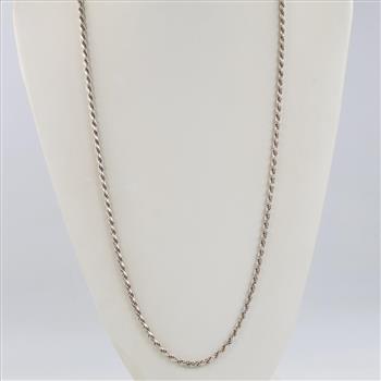 .900 Silver Twisted Rope Necklace