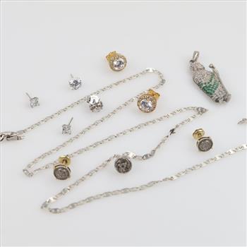 .900-.800 Silver Jewelry, 11 Pieces