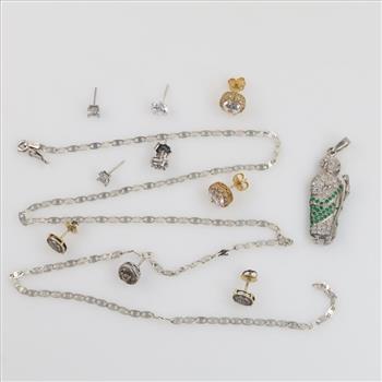 .900-.800 Silver Jewelry, 11 Pieces