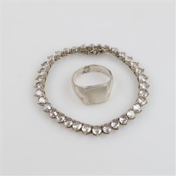 .900-.800 Silver Jewelry, 2 Pieces