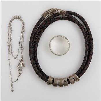 .900-.800 Silver Jewelry, 3 Pieces