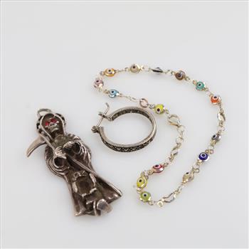 .900-.800 Silver Jewelry, 3 Pieces