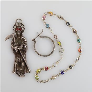 .900-.800 Silver Jewelry, 3 Pieces