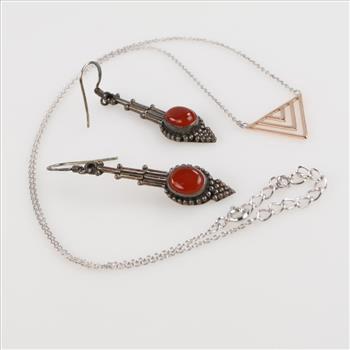 .900-.800 Silver Jewelry, 3 Pieces
