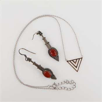 .900-.800 Silver Jewelry, 3 Pieces