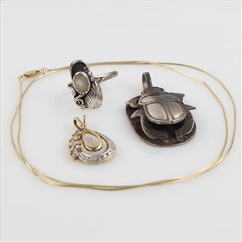 .900-.800 Silver Jewelry, 4 Pieces