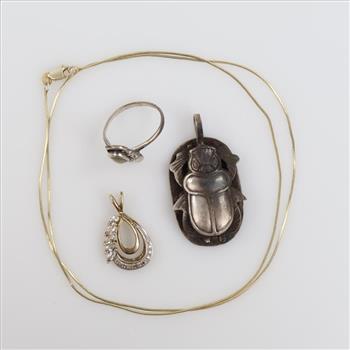 .900-.800 Silver Jewelry, 4 Pieces