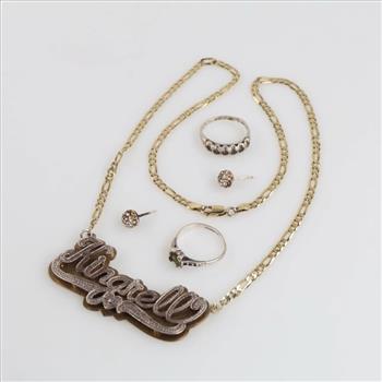 .900-.800 Silver Jewelry, 5 Pieces