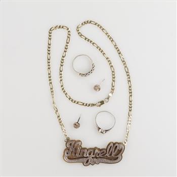 .900-.800 Silver Jewelry, 5 Pieces