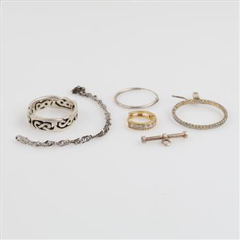 .900-.800 Silver Jewelry, 6 Pieces