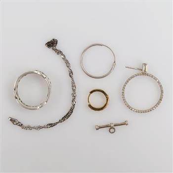 .900-.800 Silver Jewelry, 6 Pieces