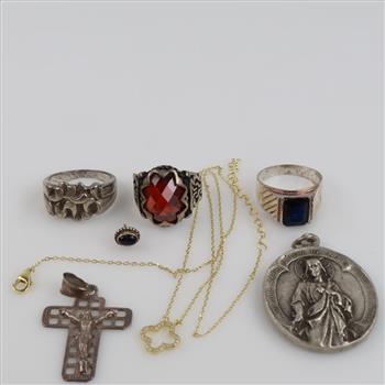 .900-.800 Silver Jewelry, 7 Pieces