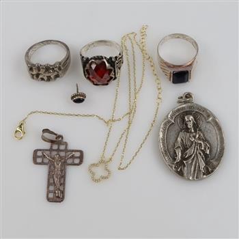 .900-.800 Silver Jewelry, 7 Pieces