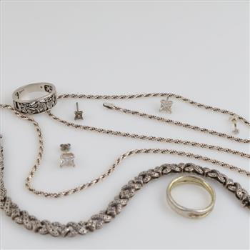 .900-.800 Silver Jewelry, 8 Pieces