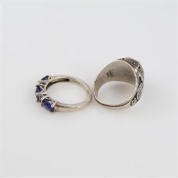 .900-.800 Silver Rings, 2 Pieces