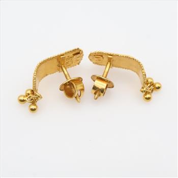 916 gold blue enamel Earrings