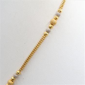 916 Gold Two-Tone Beaded Box Necklace