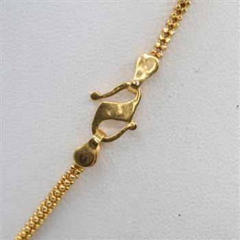 916 Gold Two-Tone Beaded Box Necklace