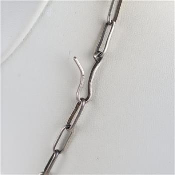 .940 Silver Sandcast Squash Blossom Necklace