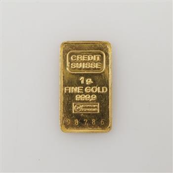 .999 Fine Gold 1.g Bar