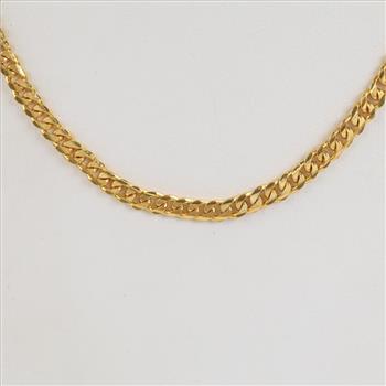 .999 Gold Curb Link Necklace-Evaluated By Our Certified Gemologist-AGS/GIA