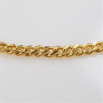 .999 Gold Curb Link Necklace-Evaluated By Our Certified Gemologist-AGS/GIA