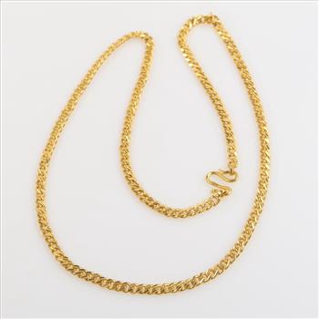 .999 Gold Curb Link Necklace-Evaluated By Our Certified Gemologist-AGS/GIA