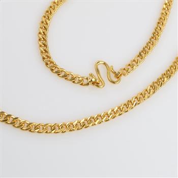 .999 Gold Curb Link Necklace-Evaluated By Our Certified Gemologist-AGS/GIA