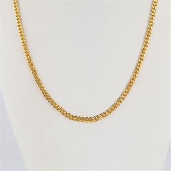 .999 Gold Curb Link Necklace-Evaluated By Our Certified Gemologist-AGS/GIA
