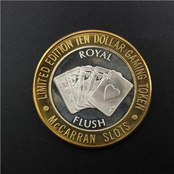.999 Silver And Brass McCarran Slots Gaming Token