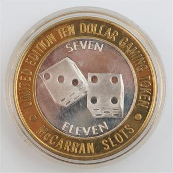 .999 Silver & Brass McCarran Slots Gaming Token