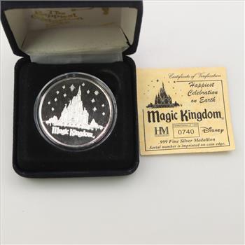 .999 Silver Disney Magic Kingdom Medallion
