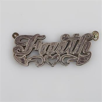 9kt Gold .900 Silver Cursive ID Pendant