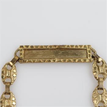 9kt Gold Anchor Chain Name Plate Bracelet