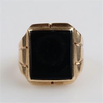 9kt Gold Black Stone Ring