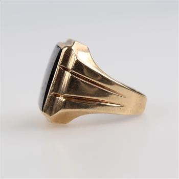 9kt Gold Black Stone Ring
