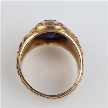 9kt Gold Blue Stone Military Class Ring