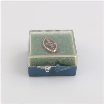 9kt Gold Blue Stone Pin