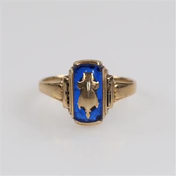 9kt Gold Blue Stone Ring