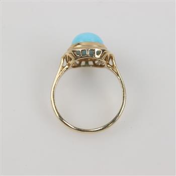 9kt Gold Blue Stone Ring