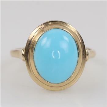 9kt Gold Blue Stone Ring