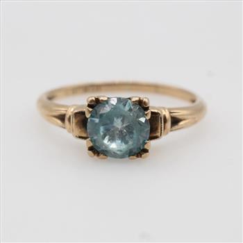 9kt Gold Blue Stone Ring
