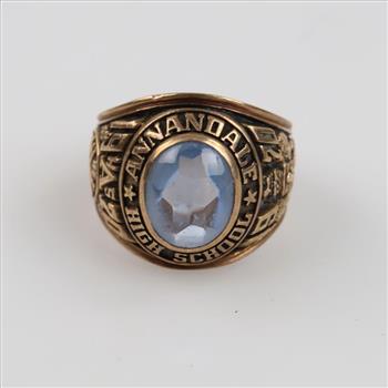 9kt Gold Blue Stone Ring