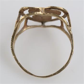 9kt Gold C Initial Ring