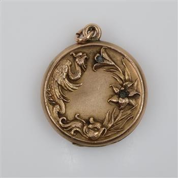 9kt Gold Clear Stone Locket