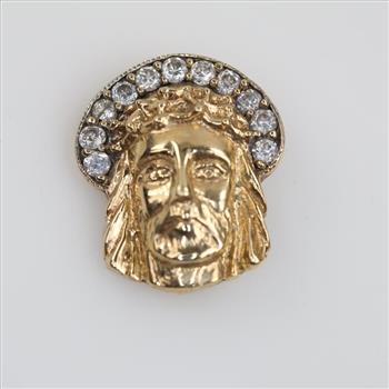 9kt Gold Clear Stone Religious Earring